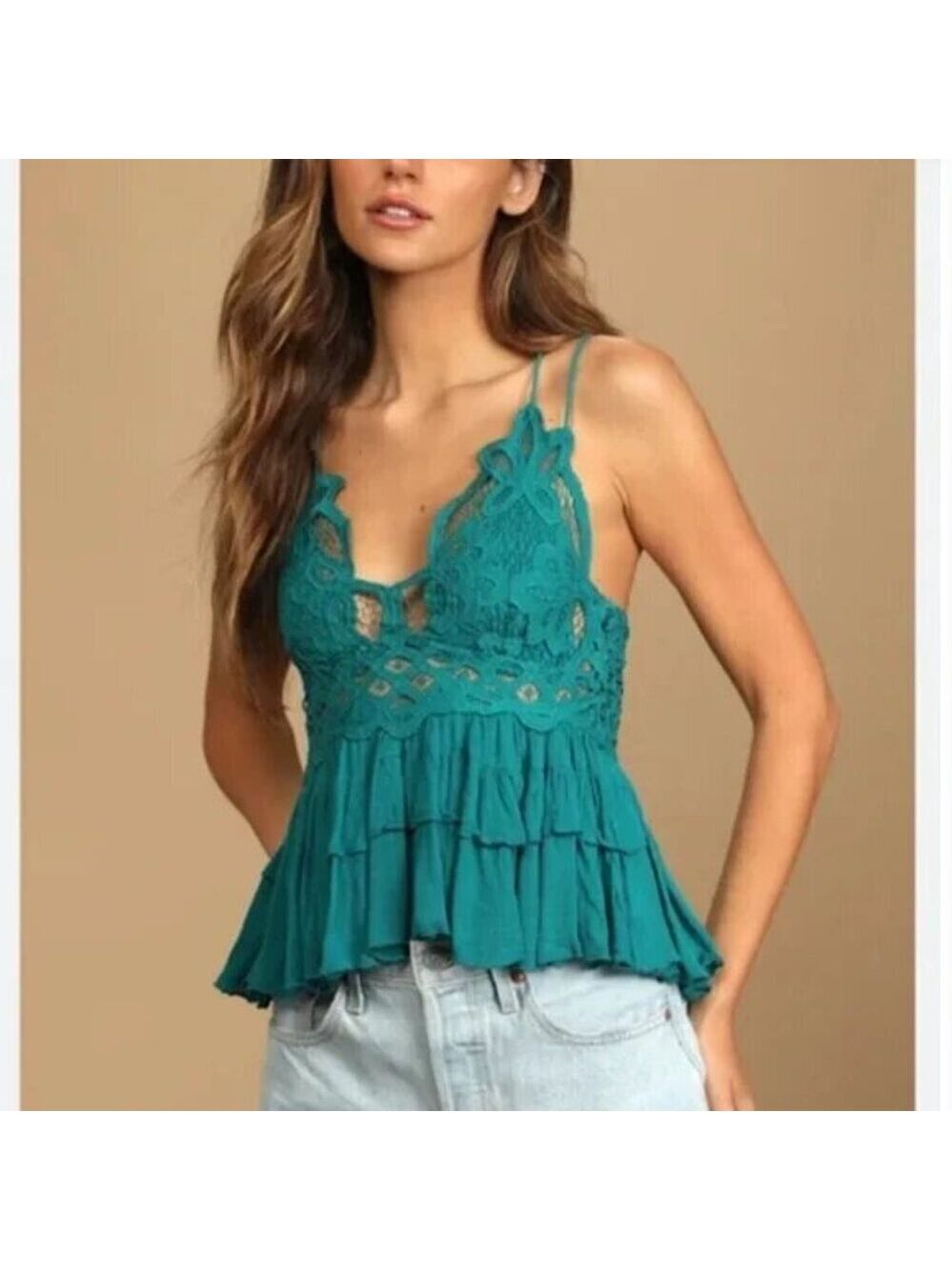 ✨ Free People Intimately Adella Lace Cami Size XS NWT